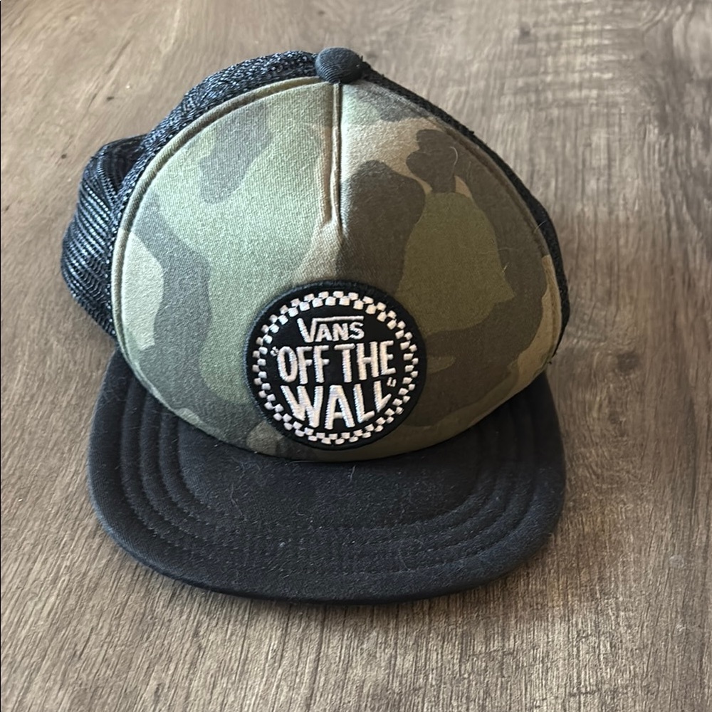 Vans Green and Black Trucker Hat with Mesh Back
